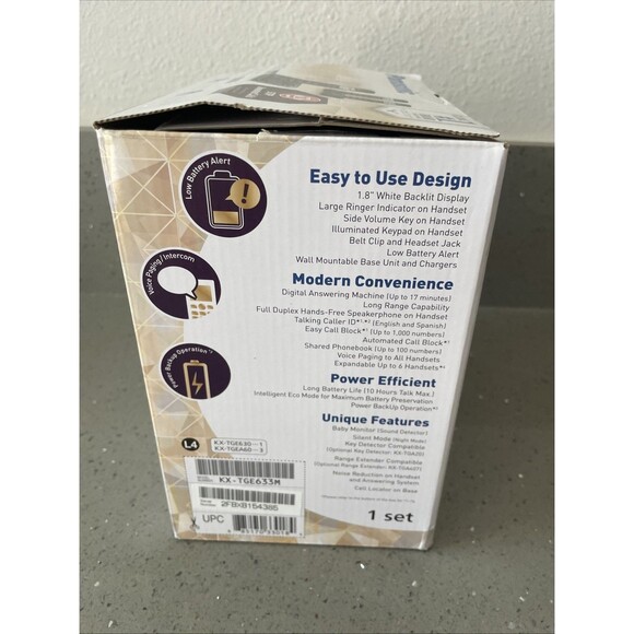 Panasonic KX-TGE633 DECT 6.0 Expandable Cordless Phone with Digital Answering - Picture 5 of 16